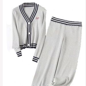 NWOT Striped Loungewear Nautical with Gold Buttons on back pockets